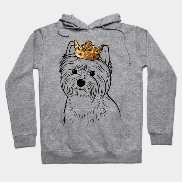 West Highland White Terrier Westie Dog King Queen Wearing Crown Hoodie by millersye